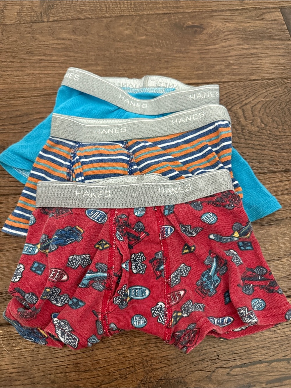 Hanes Boys 3-Pack Boxer Briefs - Red, Blue, Orange Stripes